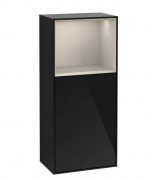 Шкафчик для ванной Villeroy & Boch Finion 41,8х93,6х27 см петли слева с подсветкой МДФ глянцевый черный лак/песок матовый лак F500HHPH