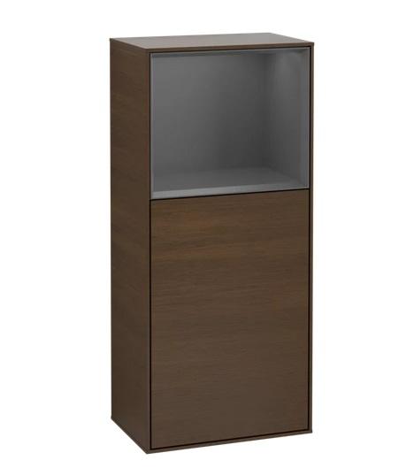 Шкафчик для ванной Villeroy & Boch Finion 41,8х93,6х27 см петли слева с подсветкой ДСП шпон грецкого ореха/антрацит матовый лак G500GKGN