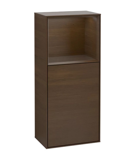 Шкафчик для ванной Villeroy & Boch Finion 41,8х93,6х27 см петли слева с подсветкой ДСП шпон грецкого ореха G500GNGN