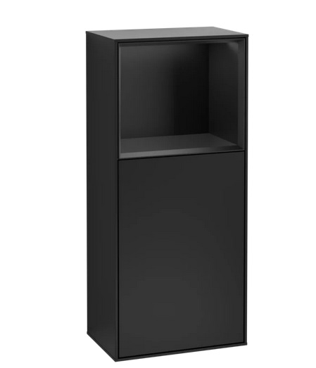 Шафка для ванної Villeroy & Boch Finion 41,8х93,6х27 см петлі зліва з підсвічуванням МДФ чорний матовий лак G500PDPD