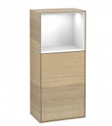Шкафчик для ванной Villeroy & Boch Finion 41,8х93,6х27 см петли слева с подсветкой ДСП шпон дуба/глянцевый белый лак G500GFPC