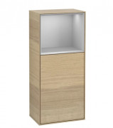 Шкафчик для ванной Villeroy & Boch Finion 41,8х93,6х27 см петли слева с подсветкой ДСП шпон дуба/светло-серый матовый лак G500GJPC