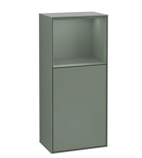 Шафка для ванної Villeroy & Boch Finion 41,8х93,6х27 см петлі зліва з підсвічуванням МДФ оливковий матовий лак G500GMGM