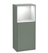 Шкафчик для ванной Villeroy & Boch Finion 41,8х93,6х27 см петли слева с подсветкой МДФ оливковый матовый лак/глянцевый белый лак G500GFGM