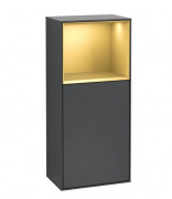 Шкафчик для ванной Villeroy & Boch Finion 41,8х93,6х27 см петли слева с подсветкой МДФ темно-синий матовый лак/золотой матовый лак G500HFHG