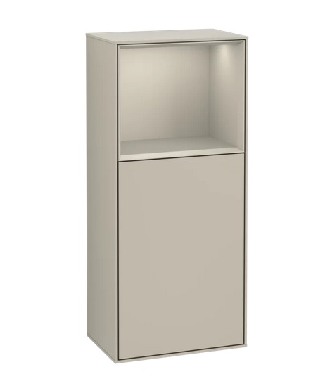 Шафка для ванної Villeroy & Boch Finion 41,8х93,6х27 см петлі зліва з підсвічуванням МДФ пісок матовий лак G500HHHH