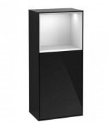 Шкафчик для ванной Villeroy & Boch Finion 41,8х93,6х27 см петли слева с подсветкой МДФ глянцевый черный лак/белый матовый лак G500MTPH