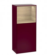 Шкафчик для ванной Villeroy & Boch Finion 41,8х93,6х27 см петли слева с подсветкой МДФ пион матовый лак/шпон дуба G500PCHB