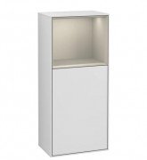 Шкафчик для ванной Villeroy & Boch Finion 41,8х93,6х27 см петли слева с подсветкой МДФ белый матовый лак/песок матовый лак G500HHMT