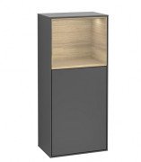 Шкафчик для ванной Villeroy & Boch Finion 41,8х93,6х27 см петли слева с подсветкой МДФ антрацит матовый лак/шпон дуба G500PCGK