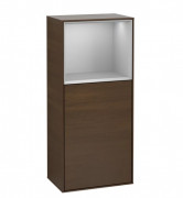 Шкафчик для ванной Villeroy & Boch Finion 41,8х93,6х27 см петли справа с подсветкой ДСП шпон грецкого ореха/светло-серый матовый лак F510GJGN