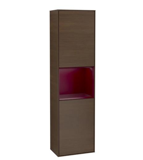 Пенал Villeroy & Boch Finion 41,8x151,6х27 см петлі зліва з підсвічуванням ДСП шпон волоського горіха/півон матовий лак G460HBGN