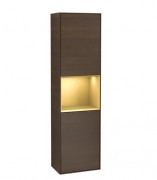 Пенал Villeroy & Boch Finion 41,8x151,6х27 см петлі зліва з підсвічуванням ДСП шпон волоського горіха/золотий матовий лак G460HFGN