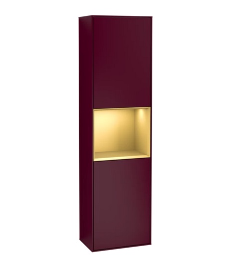 Пенал Villeroy & Boch Finion 41,8x151,6х27 см петли слева с подсветкой МДФ пион матовый лак/золотой матовый лак G460HFHB