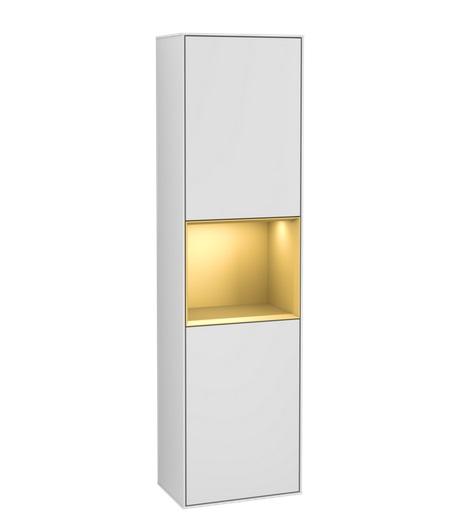 Пенал Villeroy & Boch Finion 41,8x151,6х27 см петлі зліва з підсвічуванням МДФ білий матовий лак/золотий матовий лак G460HFMT
