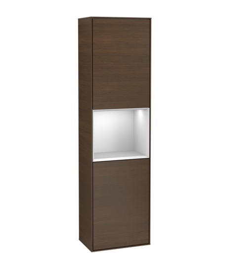 Пенал Villeroy & Boch Finion 41,8x151,6х27 см петли слева с подсветкой ДСП шпон грецкого ореха/белый матовый лак G460MTGN