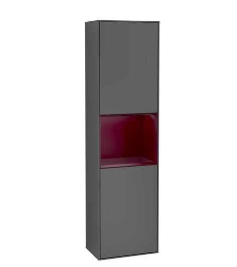 Пенал Villeroy & Boch Finion 41,8x151,6х27 см петли слева с подсветкой МДФ антрацит матовый лак/пион матовый лак G460HBGK