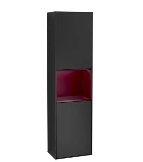 Пенал Villeroy & Boch Finion 41,8x151,6х27 см петли слева с подсветкой МДФ черный матовый лак/пион матовый лак G460HBPD