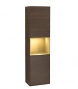 Пенал Villeroy & Boch Finion 41,8x151,6х27 см петлі зліва з підсвічуванням ДСП шпон волоського горіха/золотий матовий лак G460HFGN