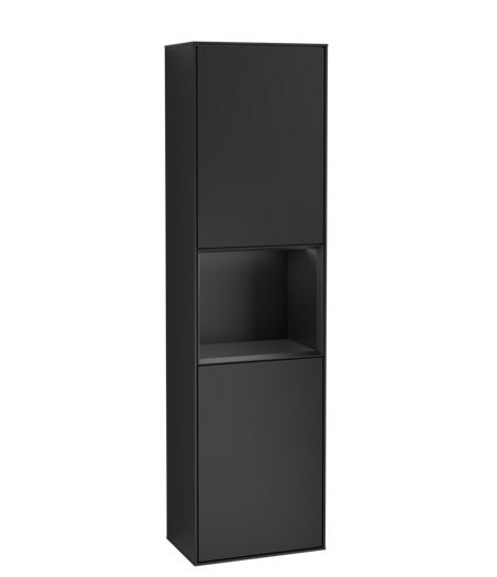 Пенал Villeroy & Boch Finion 41,8x151,6х27 см петлі зліва з підсвічуванням МДФ чорний матовий лак G460PDPD