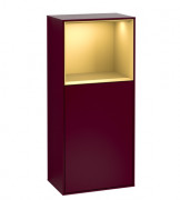 Шкафчик для ванной Villeroy & Boch Finion 41,8х93,6х27 см петли справа с подсветкой МДФ пион матовый лак/золотой матовый лак F510HFHB