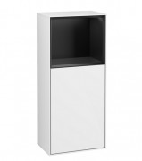 Шкафчик для ванной Villeroy & Boch Finion 41,8х93,6х27 см петли справа с подсветкой МДФ глянцевый белый лак/черный матовый лак F510PDGF