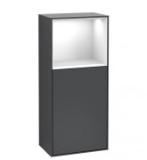 Шкафчик для ванной Villeroy & Boch Finion 41,8х93,6х27 см петли справа с подсветкой МДФ темно-синий матовый лак/глянцевый белый лак F510GFHG