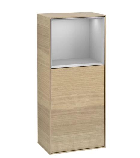 Шкафчик для ванной Villeroy & Boch Finion 41,8х93,6х27 см петли справа с подсветкой ДСП шпон дуба/светло-серый матовый лак F510GJPC