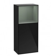 Шкафчик для ванной Villeroy & Boch Finion 41,8х93,6х27 см петли справа с подсветкой МДФ глянцевый черный лак/оливковый матовый лак F510GMPH