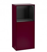 Шкафчик для ванной Villeroy & Boch Finion 41,8х93,6х27 см петли справа с подсветкой МДФ пион матовый лак/черный матовый лак F510PDHB