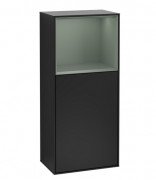 Шкафчик для ванной Villeroy & Boch Finion 41,8х93,6х27 см петли справа с подсветкой МДФ черный матовый лак/оливковый матовый лак F510GMPD