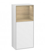 Шкафчик для ванной Villeroy & Boch Finion 41,8х93,6х27 см петли справа с подсветкой МДФ глянцевый белый лак/шпон дуба F510PCGF