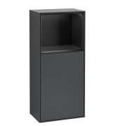 Шкафчик для ванной Villeroy & Boch Finion 41,8х93,6х27 см петли справа с подсветкой МДФ темно-синий матовый лак/черный матовый лак F510PDHG