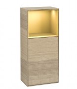 Шкафчик для ванной Villeroy & Boch Finion 41,8х93,6х27 см петли справа с подсветкой ДСП шпон дуба/золотой матовый лак F510HFPC