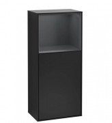 Шкафчик для ванной Villeroy & Boch Finion 41,8х93,6х27 см петли справа с подсветкой МДФ черный матовый лак/темно-синий матовый лак F510HGPD