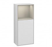 Шкафчик для ванной Villeroy & Boch Finion 41,8х93,6х27 см петли справа с подсветкой МДФ белый матовый лак/песок матовый лак F510HHMT
