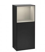 Шафка для ванної Villeroy & Boch Finion 41,8х93,6х27 см петлі праворуч з підсвічуванням МДФ чорний матовий лак/пісок матовий лак F510HHPD