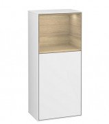 Шкафчик для ванной Villeroy & Boch Finion 41,8х93,6х27 см петли справа с подсветкой МДФ глянцевый белый лак/шпон дуба F510PCGF