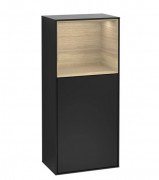 Шкафчик для ванной Villeroy & Boch Finion 41,8х93,6х27 см петли справа с подсветкой МДФ черный матовый лак/шпон дуба F510PCPD