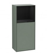 Шкафчик для ванной Villeroy & Boch Finion 41,8х93,6х27 см петли справа с подсветкой МДФ оливковый матовый лак/глянцевый черный лак F510PHGM