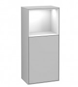 Шкафчик для ванной Villeroy & Boch Finion 41,8х93,6х27 см петли справа с подсветкой МДФ светло-серый матовый лак/глянцевый белый лак G510GFGJ