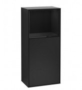 Шкафчик для ванной Villeroy & Boch Finion 41,8х93,6х27 см петли справа с подсветкой МДФ черный матовый лак/глянцевый черный лак F510PHPD