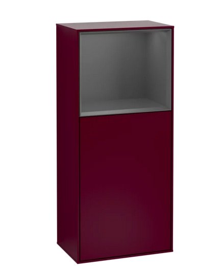 Шкафчик для ванной Villeroy & Boch Finion 41,8х93,6х27 см петли справа с подсветкой МДФ пион матовый лак/антрацит матовый лак G510GKHB