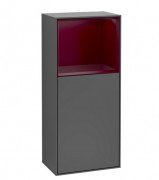 Шкафчик для ванной Villeroy & Boch Finion 41,8х93,6х27 см петли справа с подсветкой МДФ антрацит матовый лак/пион матовый лак G510HBGK