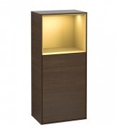 Шафка для ванної Villeroy & Boch Finion 41,8х93,6х27 см петлі праворуч з підсвічуванням ДСП шпон волоського горіха/золотий матовий лак G510HFGN