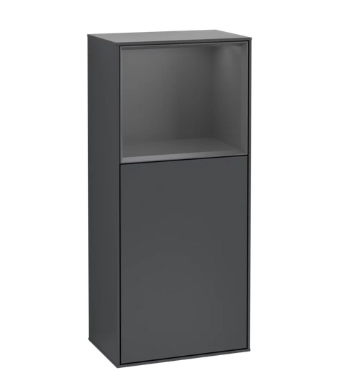 Шкафчик для ванной Villeroy & Boch Finion 41,8х93,6х27 см петли справа с подсветкой МДФ темно-синий матовый лак/антрацит матовый лак G510GKHG