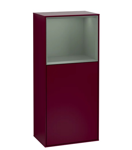 Шафка для ванної Villeroy & Boch Finion 41,8х93,6х27 см петлі праворуч з підсвічуванням МДФ півонія матовий лак/оливковий матовий лак G510GMHB