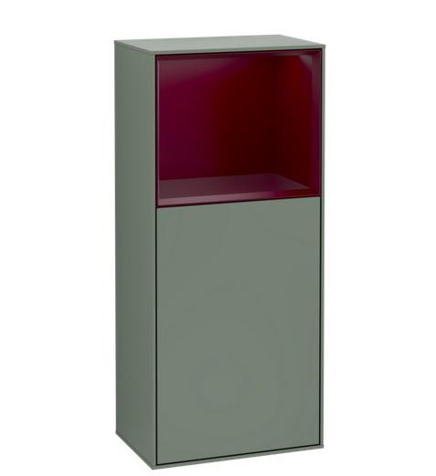 Шкафчик для ванной Villeroy & Boch Finion 41,8х93,6х27 см петли справа с подсветкой МДФ оливковый матовый лак/пион матовый лак G510HBGM