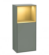 Шкафчик для ванной Villeroy & Boch Finion 41,8х93,6х27 см петли справа с подсветкой МДФ оливковый матовый лак/золотой матовый лак G510HFGM