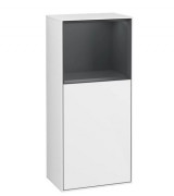 Шкафчик для ванной Villeroy & Boch Finion 41,8х93,6х27 см петли справа с подсветкой МДФ глянцевый белый лак/темно-синий матовый лак G510HGGF